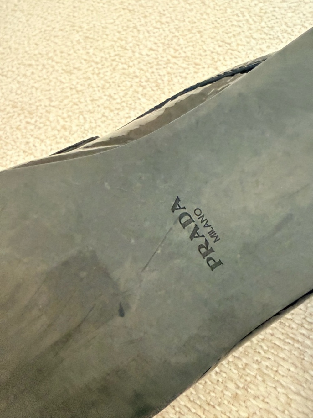 Prada Black Patent Leather Logo Slide - Picture 4 of 5